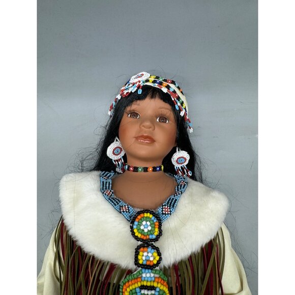 Traditions Doll Collection Native American-Inspired Porcelain Doll Beaded READ - Picture 2 of 16